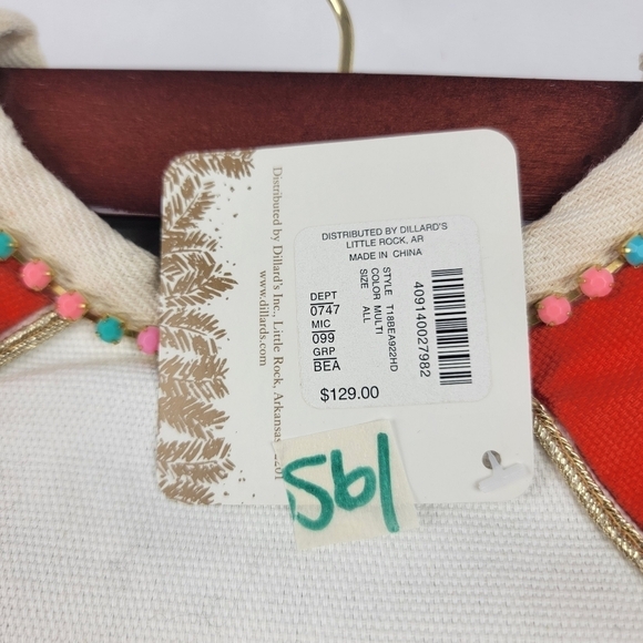 NWT Dillard's Trimsetter cram and orange multi color gem trim teal nautical rope - Picture 6 of 6